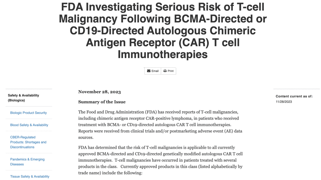 14 patients who received CAR-T treatment and developed cancer within 2 years